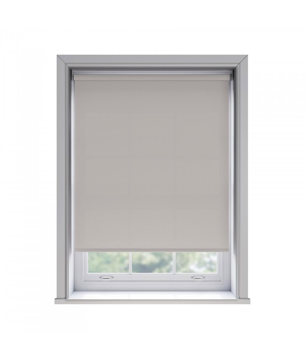 85cm No Drill Mink Thermal Blackout Roller Blind (170cm Drop)