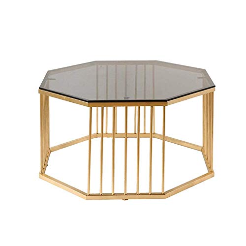 CHAJISUN Modern Minimalist Round Coffee Table, Living Room Tempered Gl