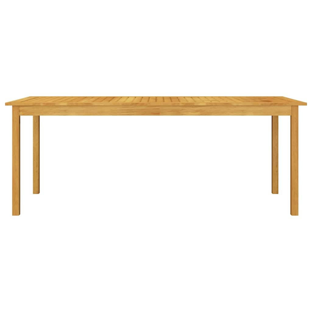 Gruppo da giardino in legno di acacia con tavolo da pranzo con finitura a olio e 6 sedie da giardino in rattan PE con cuscini