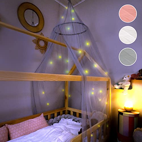 lilimaus Betthimmel - Baldachin Kinderzimmer mit Leuchtsternen - in...
