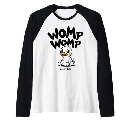 Womp Womp - Funny Sad Duck Meme Aesthetic Raglan Baseball Tee