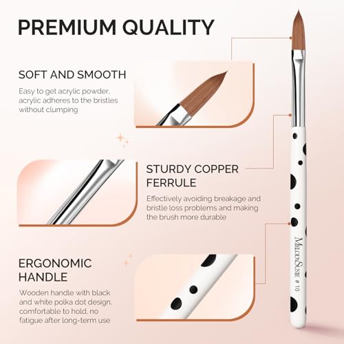 Image of MelodySusie 3Pcs Acrylic Brush Set, Size 8 /10 /14