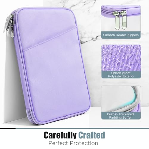 Image of TiMOVO 9-11 inch Tablet Sleeve Bag with Pocket, Purple | Fits iPad 11 inch A16 2025, iPad 10.9 inch /10.2 inch, Air 11 inch 5th /4th Gen, Galaxy Tab A9+ /A11 Plus 11 inch