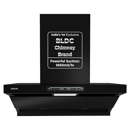 Image of KOCHE BRAVO 90 BLDC Chimney for Kitchen 90cm | 1650 m /hr Multi-Suction Filterless Auto-Clean Premium Chimney | Gesture Control | Low Noise | 12 Years Warranty
