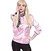 TDmall 50S Grease T-Bird Danny T Bird / Pink Ladies Jacket Costume Fancy Dress (Rhinestone Upgraded Version M+Scarf, Women)