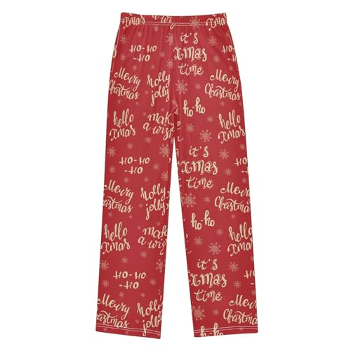 ZZXXB It's Xmas Time Boys Long Pants Soft Trousers Elastic Waist Kids Lounge Bottoms with Pockets S-XL