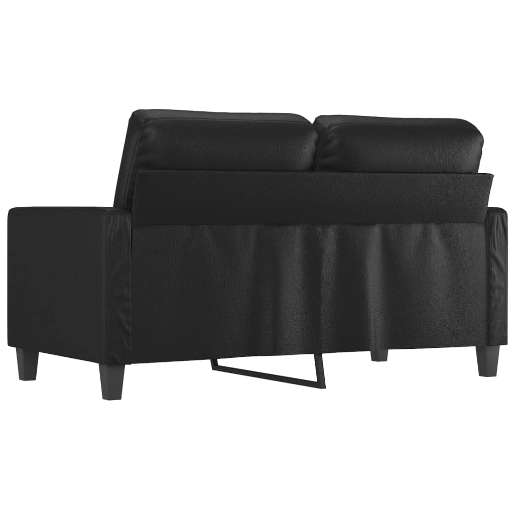 Divano a 2 posti, nero, 120 cm, in ecopelle, per soggiorno, camera da letto, camera degli ospiti