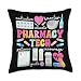Pharmacy Tech Groovy Pharmacy Technician Day Pharm Tech Throw Pillow