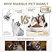 White Dog Bowl, Marble Dog Food Bowl, Non-Slip Water Dish Large, Heavy Duty Pet Bowl for Large Dogs, African Natural Marble, Holds 6 Cups(6lbs)