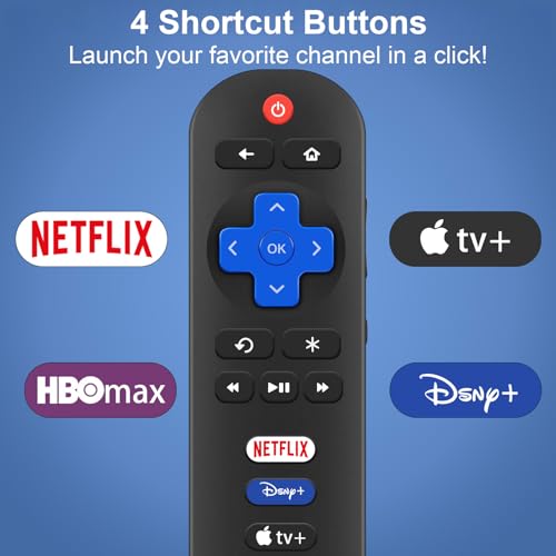 Image of (2-Pack) for Onn-Roku-TV-Remote,for TCL-Roku-TV-Remote,for Hisense Roku /Sharp Roku /Insignia Roku Smart TVs (Only for Roku TV)
