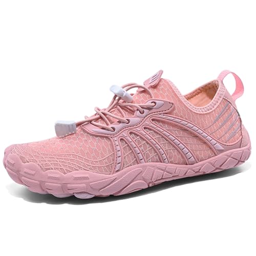 ZOOFLEX Water Shoes for Women Men, Quick Dry Barefoot Shoes,River Shoes for Outdoor Sports and Exercise Pink