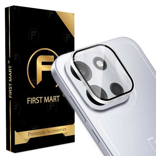 Image of FIRST MART Silver Camera Ring Guard Protector for OnePlus Nord 6 | Tempered Glass with Metal Alloy Rings, HD Clear, Scratch Resistant, Case-Friendly | Pack of 1