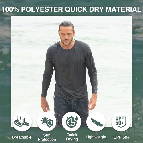 Kanu Surf Men's UPF 50+ Long Sleeve Rashguard Swim Shirt2