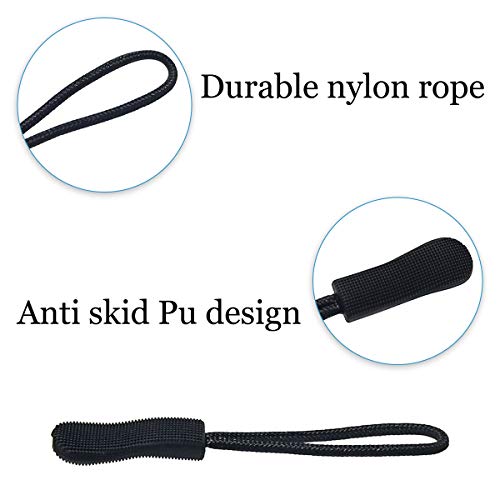 20 Pcs Zipper Pulls, Nylon Cord Extension Zipper Tab Zipper Tags Cord Pulls For Backpacks, Luggage, Jackets, Purses, Handbags (Black) #TOP1