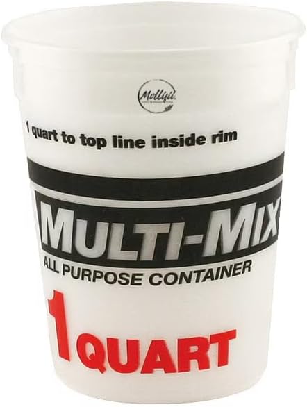 Paint Mix and Measure Container, 1 qt Capacity, HDPE, 24 PK, White