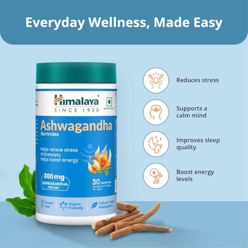 Image of Himalaya KSM-66 Ashwagandha Gummies | Helps Relieve Stress and Anxiety | Helps Boost Energy | Supports Cortisol Levels |Clinically Proven | Vegan Friendly | 60 Gummies