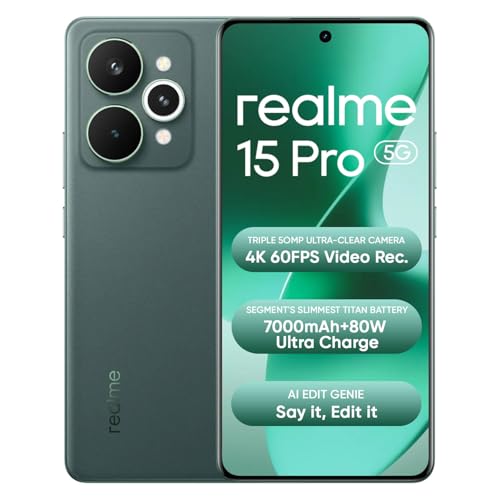 realme 15 Pro 5G Smartphone 8+256GB,4K 60FPS,144Hz HyperGlow 4D C...