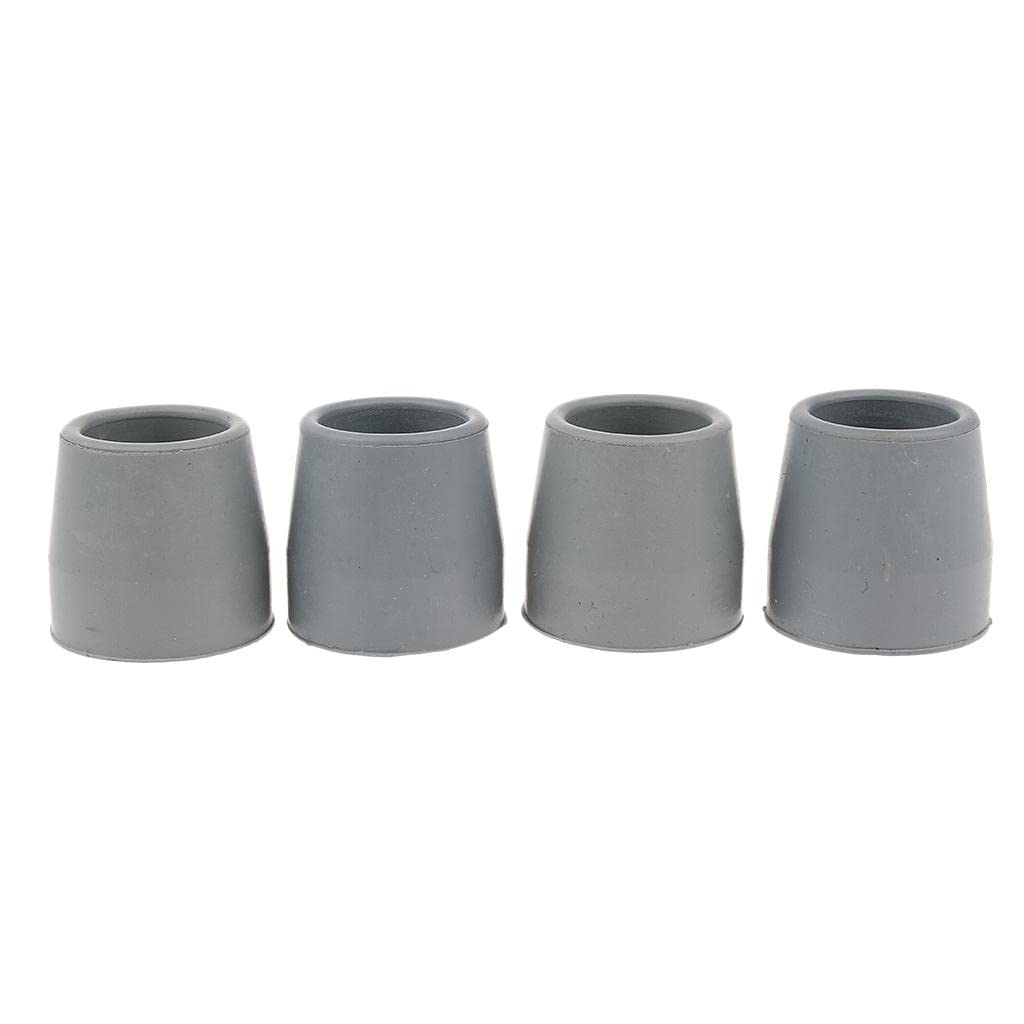Generic 5X 4 Disabled Elder Ferrules Rubber End for Canes Protector - Gray