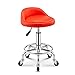 Stołek piękności na kółkach Okrągłe krzesło hydrauliczne stolec podnoszenia gazu 360 stopniowe koło toczenia (Color : Red)