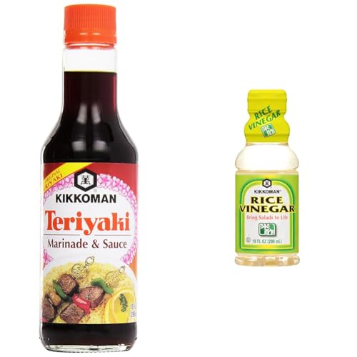 Kikkoman Teriyaki Marinade & Sauce 10 oz and Rice Vinegar 10 Fluid Ounce Bundle image 2