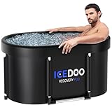 Wxtkkom New Upgrade XL 139-Gallon Oval Ice Bath Tub - 6 Layered Portable Bathtub, Drop-In Bathtubs Foldable with Cover Cold Plunge Tub for Athletes, Home Gym, Outdoor Recovery Use