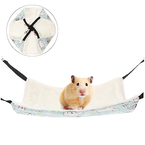 BELLIFFY Hamster Hängematte Doppelter Baumwollstoff mit Kette Warmes Schlafnest für Kleintiere im Käfig für Meerschweinchen Ratten Kaninchen Winterbett