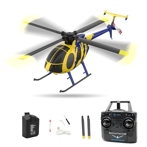 ROUASD RC ERA C184 MD500 6-Axis Gyro RC Helicopter, 2.4GHz 4CH Flybarless Stabilized Helicopter with Optical Flow Sensor Remote Control Aircraft for Adults- RTF / 1PCS Battery