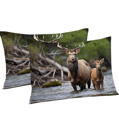 Housse de couette 240x260 cerf microfibre douce avec taies - 5