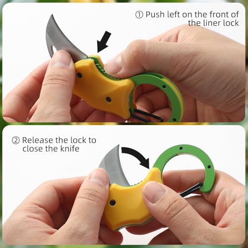 Image of Small Pocket Knife for Men,Pocket Utility Knife with 1.38''Sharp Blade,Cute Folding Knife Box Cutter,Mini EDC Knives for Everyday Carry,Ideal Gifts for Men and Women(Yellow)