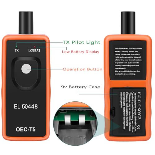 Image of TPMS Relearn Tool for GM, Auto Tire Pressure Monitor Sensor Activation Reset Tool, Tire Sensor Reset Tool, for GM Series Vehicle Chevy Cadillac GMC Buick 2006-2026 (Orange-A)