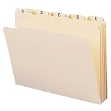 Smead 11777 Indexed File Folders, 1/5 Cut, Indexed A-Z, Top Tab, Letter, Manila (Set of 25)