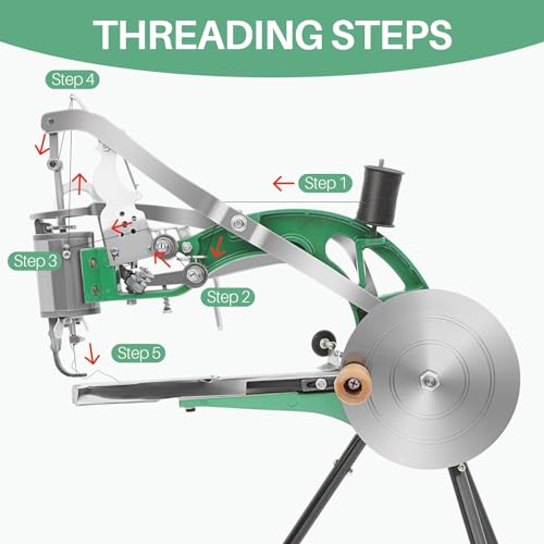 Máquina de costura de couro, reparo de costura, máquina de costura com linha dupla de algodão, nylon