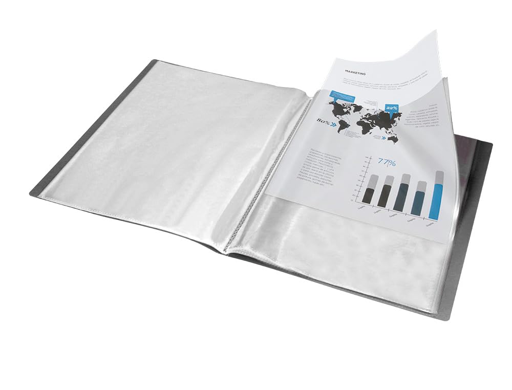 Folder liderpapel Shop Window 40 Pockets Polypropylene DIN A3 Black Opaque