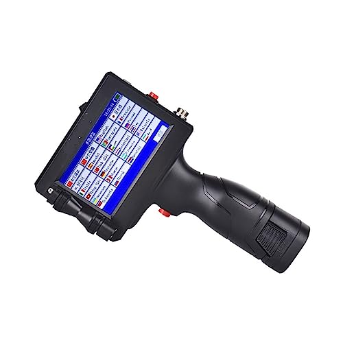 CSDASW Impresora de Mano de 12,7 mm, Impresora de inyección de Tinta pequeña portátil, empaquetado de Etiquetas con Logotipo de Tapa de Botella de código QR, Secado rápido(Printer-Black HD Ink)