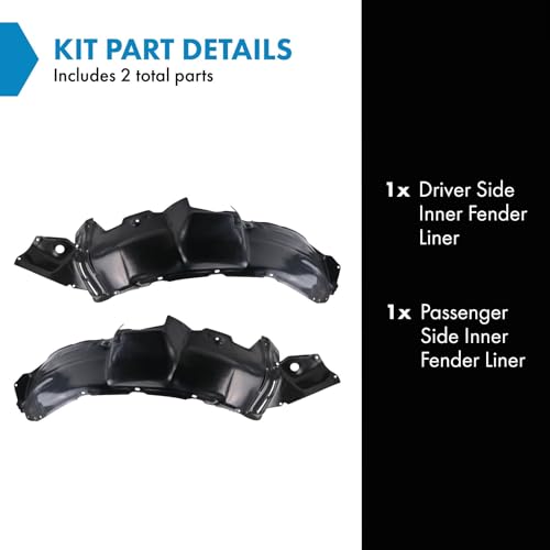 Image of TRQ Inner Fender Liner Set Compatible with 2006-2007 Toyota Highlander TO1250113 TO1251115