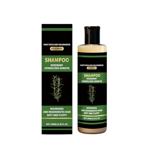 Image of THUIOP Organic Rosemary Hair Growth Shampoo, Rosemary Hydrolyzed Keratin Shampoo for Thinning Hair, Nourishes and Regenerates Hair for Women and Men.100ML*1Pcs