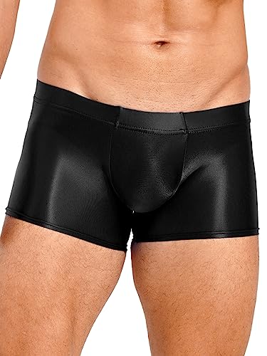 ACSUSS Men Glossy Oily Seamless Tight Shorts Workout Compression Sport Bottoms Swim Trunks Swimwear2