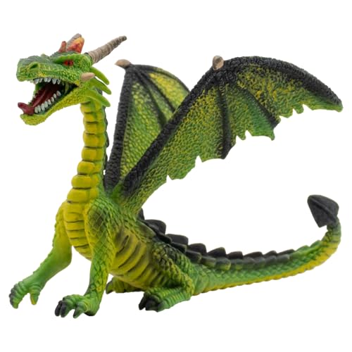 Bullyland 75593 - Spielfigur Grüner Drache, ca. 8,7 cm, detailgetreu, PVC-frei, ideal als kleines Geschenk für Kinder ab 3 Jahren, grün