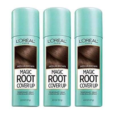 L & # 39; Oreal Paris Magic Root Cover Up Gray Concealer Spray Medium Brown 6 oz 3 pack