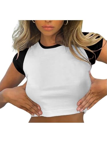 Avanova Black White Raglan Crop Tee