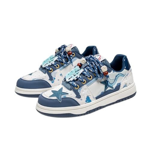 Star Cute Sneakers for Women Stylish Chunky Sole Trainers All-Season Comfortable Shoes in Multiple Colors