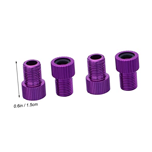 Adaptador de bomba para bicicletas POPETPOP 4 piezas de aleación de aluminio para válvula, duradero y fácil de instalar para bicicletas de carretera y montaña, color púrpura miniatura 6
