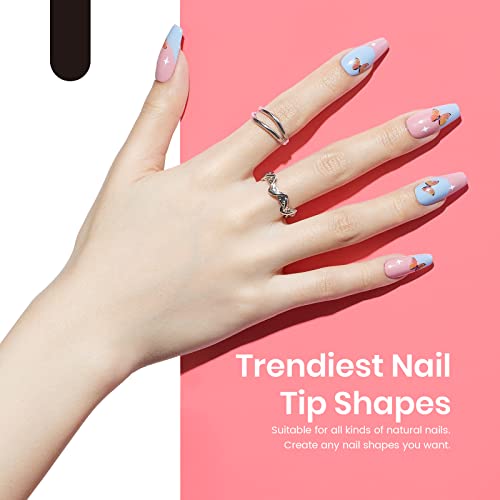Beetles Gel Nail Tips For Nails Art, 15 Size 510Pcs Full Matte Soft Nail Gel Tips Pre-Shaped Medium Coffin Nail Tips, No Filing Needed, Soak Off Diy Easy Nail Extensions Acrylic Nails False Press On Nail Tips #TOP4