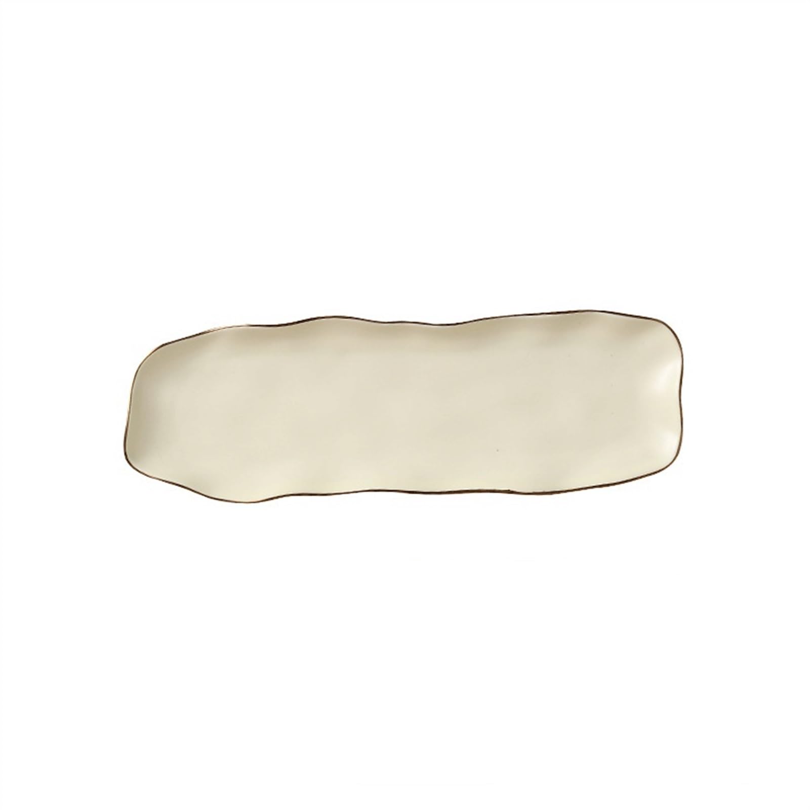HPTHLY Plate Ceramic Rectangular Plate Home Cooking Sashimi Plate Irregular Plate Sushi Plate Dim Sum Pastry Dinner Plate Tableware Dessert Plate (White 24.5Cm)