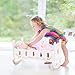 ROBOTIME Wooden Play Doll Cradle Rocking Baby Doll Crib, Reversible Doll Bedding for Toddler Girl,Fits Dolls Up to 20 Inches (White)