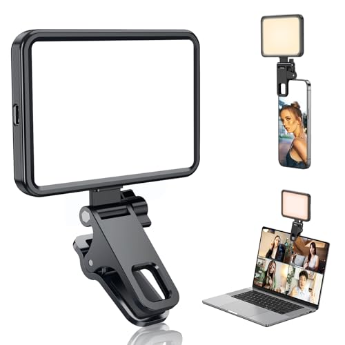 Wiederaufladbares weiches Selfie-Licht für Telefon, Kamera, Laptop, 3000 mAh tragbares LED-Licht für Bilder, Telefon-Lichtclip für Selfie, Vlog, TikTok, Make-up, Videokonferenz