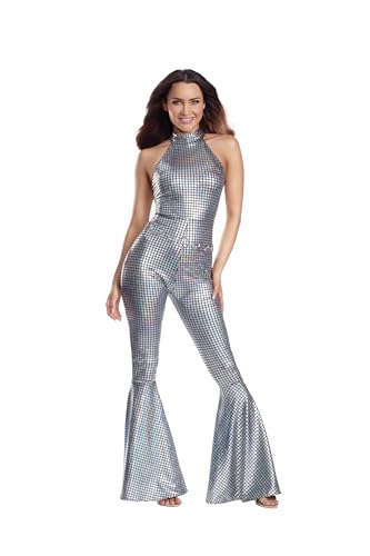 Dreamgirl Disco Diva Jumpsuit Women’s Costume – 70s Retro Funky Party Outfit Multicolor