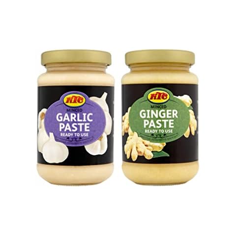 KTC Minced Paste Bundle | Garlic Paste and Ginger Paste | Suitable for Vegetarians | Pack of 2 X 210g Cover
