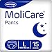Price comparison product image MoliCare® Pants Night  Incontinence Pants for Moderate Bladder Weakness at Night for Men and Women | Reliable & Discreet | Size L 39-59 inches (100-150cm), 15 Items