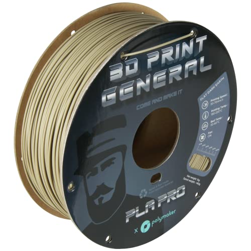 Image of Polymaker PLA PRO Filament 1.75mm 1kg, Tough & High Rigidity 3D Print General Flat Dark Earth 3D Printing Filament 1.75mm, PolyLite PLA PRO 3D Printer Filament 1.75mm, Print with Most 3D Printers